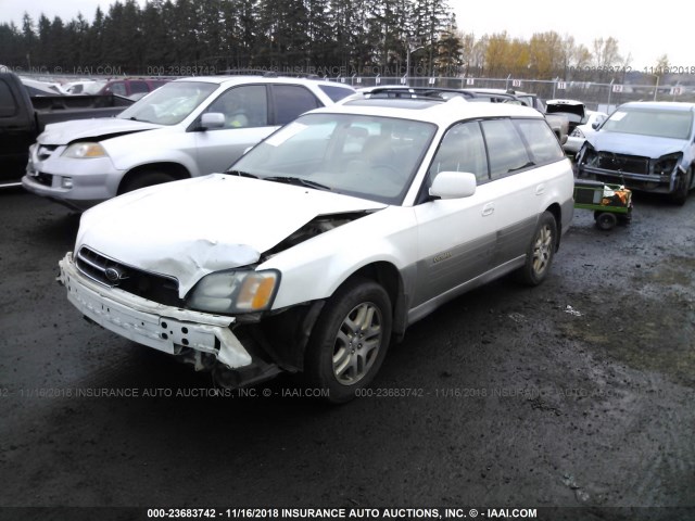 4S3BH686X17615225 - 2001 SUBARU LEGACY OUTBACK LIMITED WHITE photo 2
