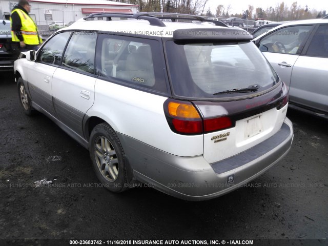 4S3BH686X17615225 - 2001 SUBARU LEGACY OUTBACK LIMITED WHITE photo 3