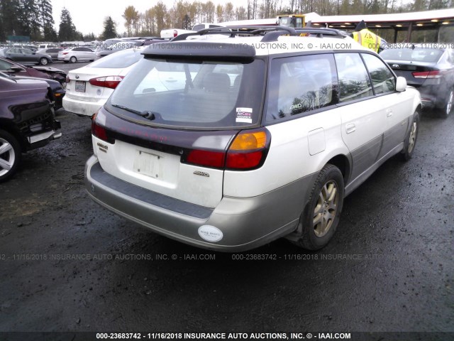 4S3BH686X17615225 - 2001 SUBARU LEGACY OUTBACK LIMITED WHITE photo 4
