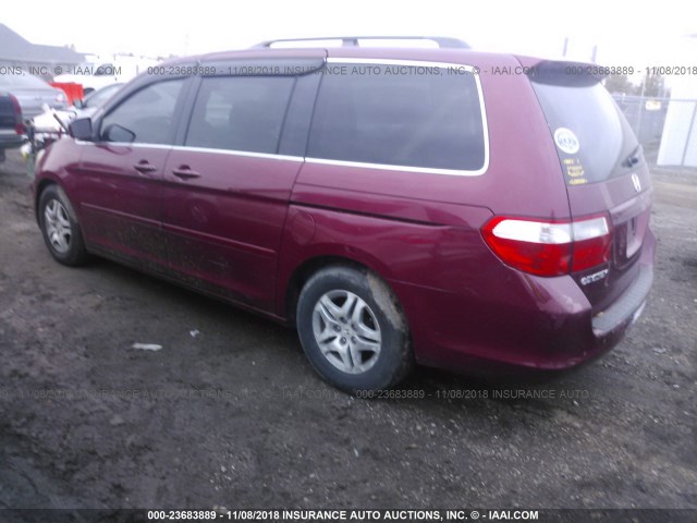 5FNRL38446B126492 - 2006 HONDA ODYSSEY EX MAROON photo 3