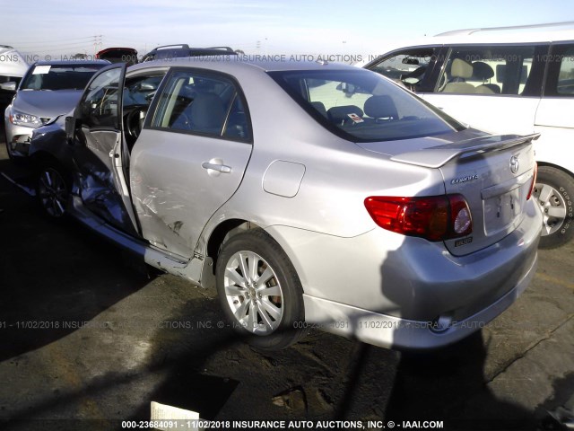 2T1BU4EE9AC364921 - 2010 TOYOTA COROLLA S/LE/XLE SILVER photo 3