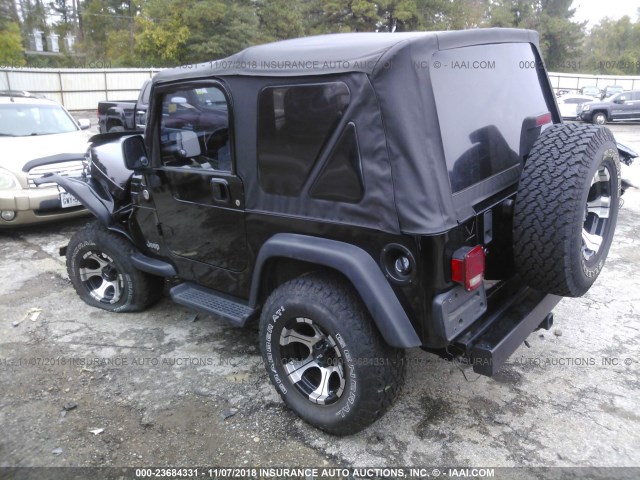 1J4FA49S96P732379 - 2006 JEEP WRANGLER / TJ SPORT BLACK photo 3