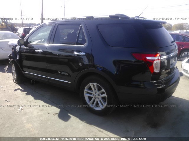 1FM5K7D95FGB01886 - 2015 FORD EXPLORER XLT BLUE photo 3