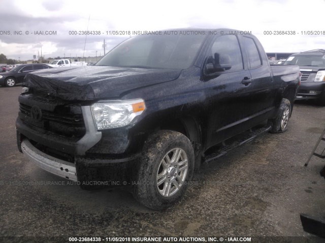 5TFRM5F15GX102730 - 2016 TOYOTA TUNDRA DOUBLE CAB SR/SR5 BLACK photo 2