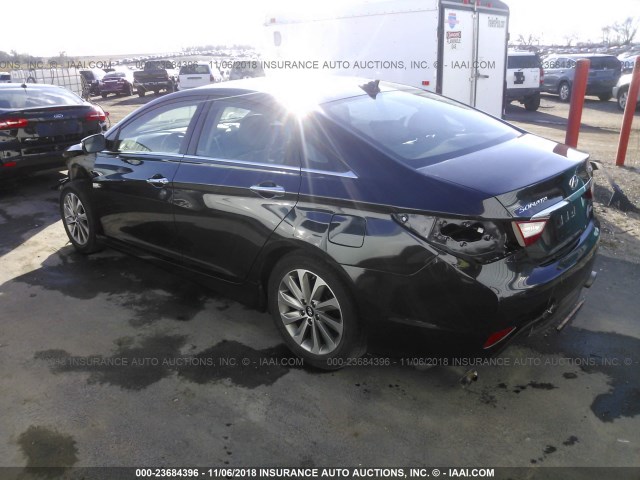 5NPEC4AB9EH913483 - 2014 HYUNDAI SONATA SE/LIMITED Dark Blue photo 3