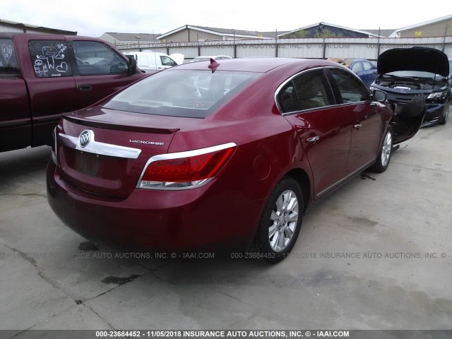 1G4GC5ER9DF323116 - 2013 BUICK LACROSSE RED photo 4