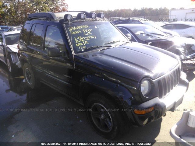 1J4GL38K24W135068 - 2004 JEEP LIBERTY RENEGADE BLACK photo 1