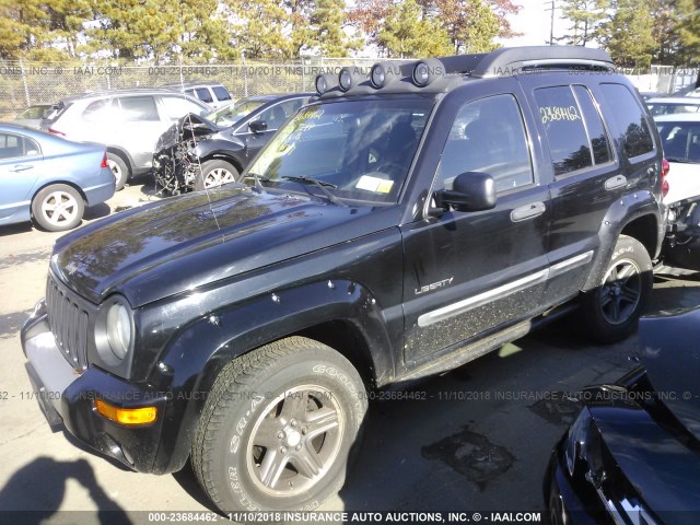 1J4GL38K24W135068 - 2004 JEEP LIBERTY RENEGADE BLACK photo 2