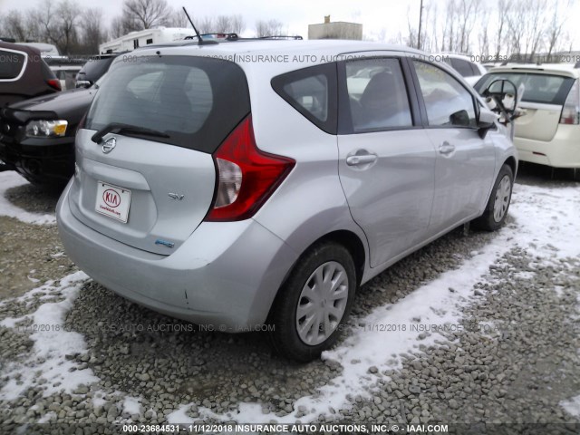 3N1CE2CP1GL402483 - 2016 NISSAN VERSA NOTE S/S PLUS/SV/SL/SR SILVER photo 4
