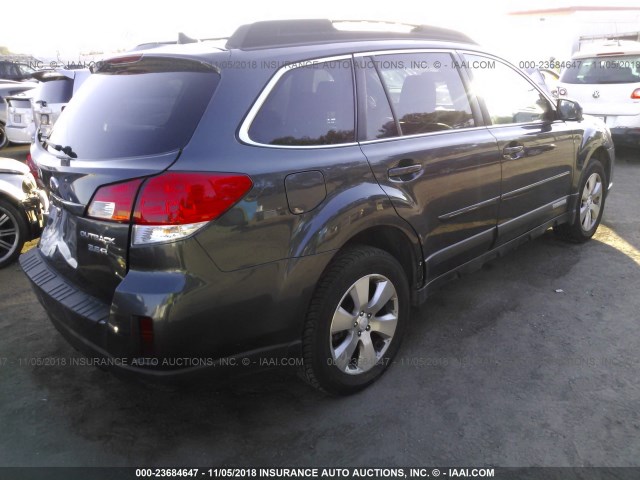 4S4BRDKC1B2406241 - 2011 SUBARU OUTBACK 3.6R LIMITED GRAY photo 4