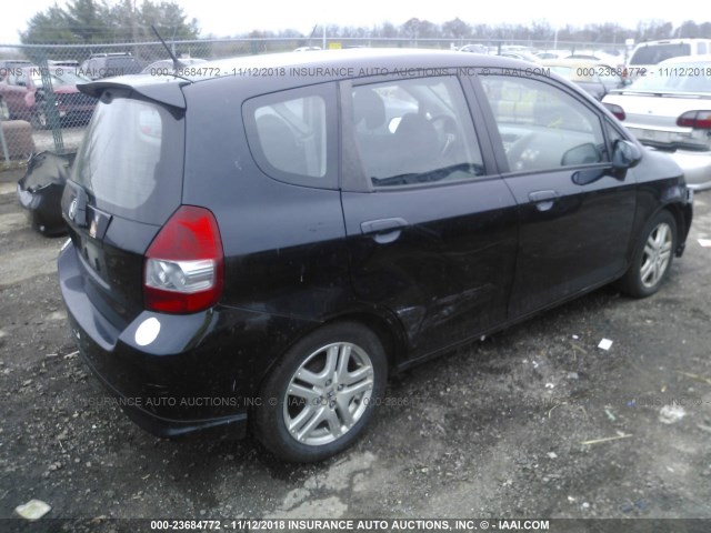 JHMGD38617S001488 - 2007 HONDA FIT S 黑色 照片 4