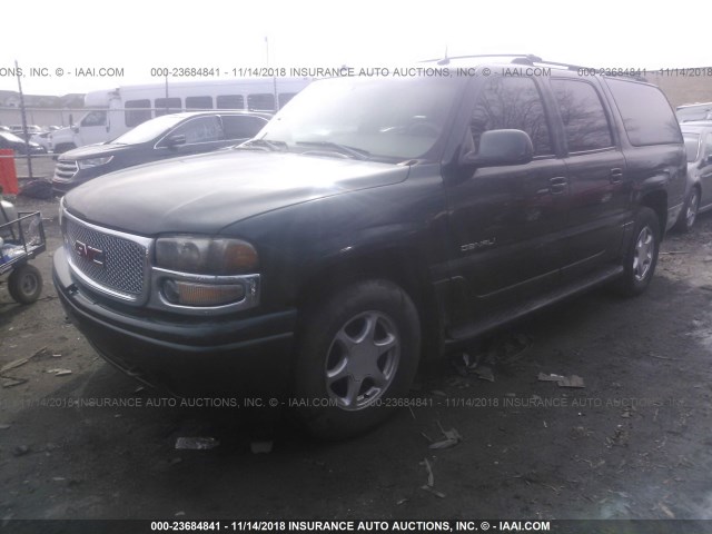 1GKFK66U23J231180 - 2003 GMC YUKON XL DENALI GREEN photo 2