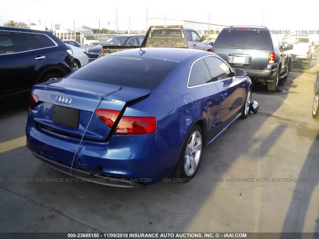 WAUWFAFR4EA011361 - 2014 AUDI A5 PRESTIGE BLUE photo 4