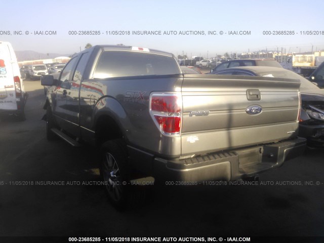 1FTEX1EM2EFB14900 - 2014 FORD F150 SUPER CAB GRAY photo 3