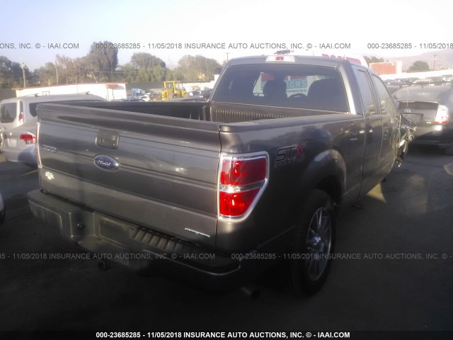 1FTEX1EM2EFB14900 - 2014 FORD F150 SUPER CAB GRAY photo 4