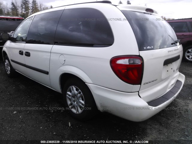 1D4GP24R85B384087 - 2005 DODGE GRAND CARAVAN SE WHITE photo 3