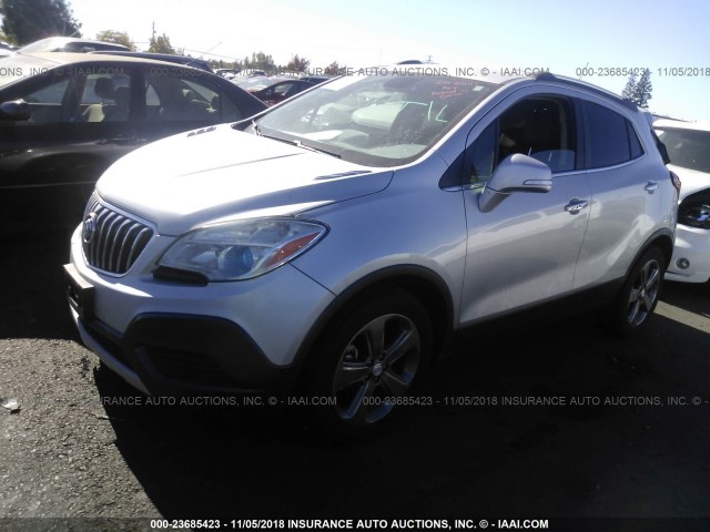 KL4CJASB9EB599341 - 2014 BUICK ENCORE SILVER photo 2