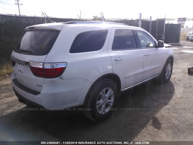 1C4SDJDT2DC697294 - 2013 DODGE DURANGO CREW WHITE photo 4