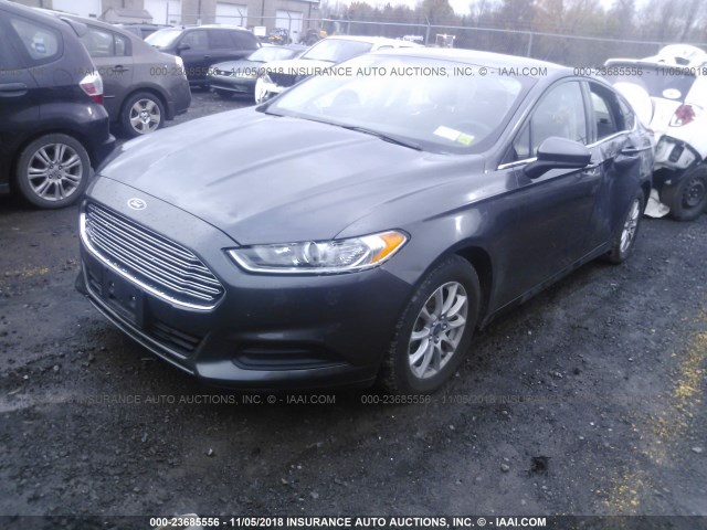 3FA6P0G72FR108482 - 2015 FORD FUSION S BLACK photo 2