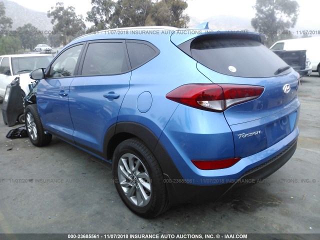 KM8J33A47JU720237 - 2018 HYUNDAI TUCSON SEL/SEL PLUS BLUE photo 3