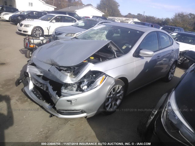 1C3CDFBA6DD182395 - 2013 DODGE DART SXT SILVER photo 2