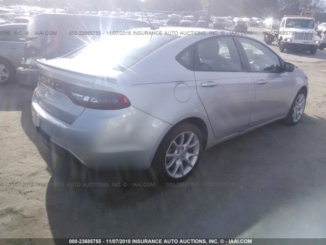 1C3CDFBA6DD182395 - 2013 DODGE DART SXT SILVER photo 4