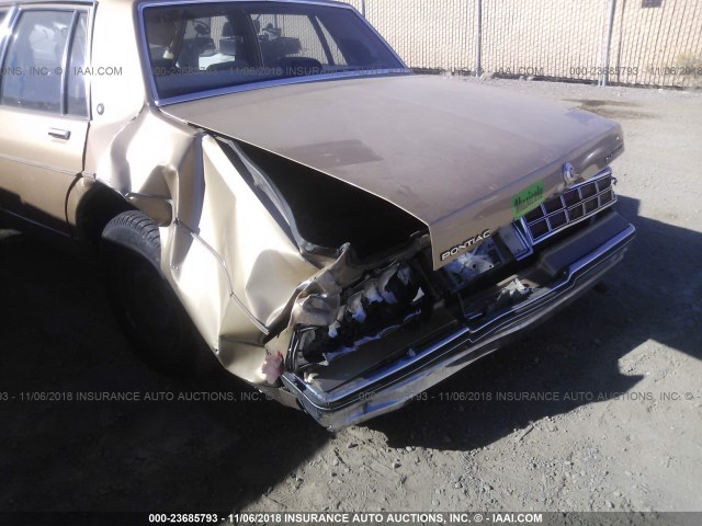 1G2BL69H8GX215207 - 1986 PONTIAC PARISIENNE GOLD photo 6