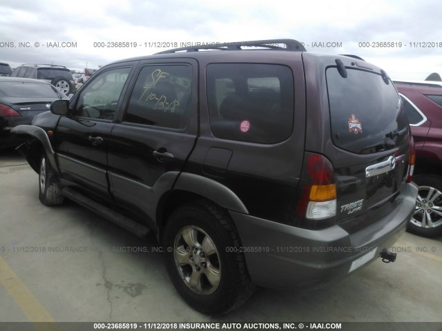 4F2YU09152KM36076 - 2002 MAZDA TRIBUTE LX/ES MAROON photo 3