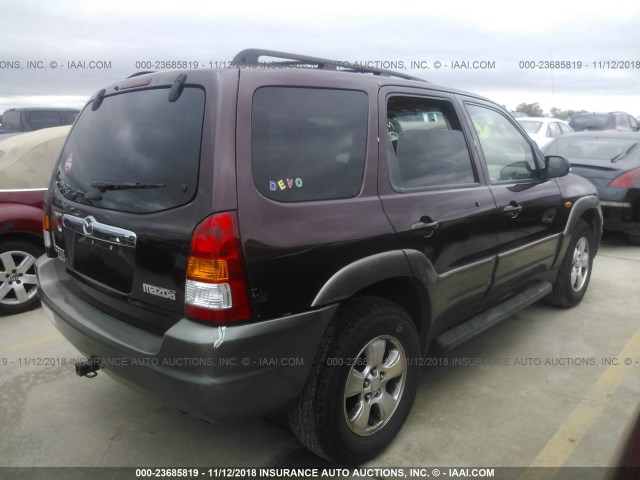 4F2YU09152KM36076 - 2002 MAZDA TRIBUTE LX/ES MAROON photo 4