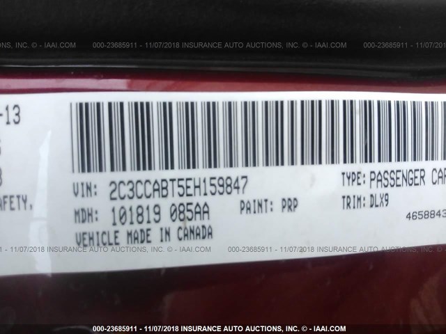 2C3CCABT5EH159847 - 2014 CHRYSLER 300 S RED photo 9