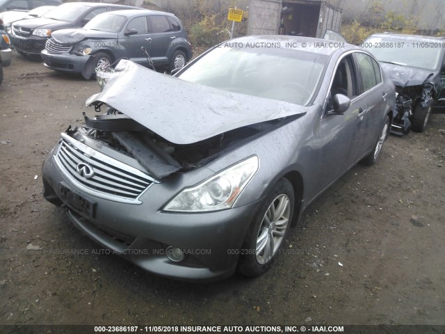 JN1CV6AR9AM457448 - 2010 INFINITI G37 GRAY photo 2