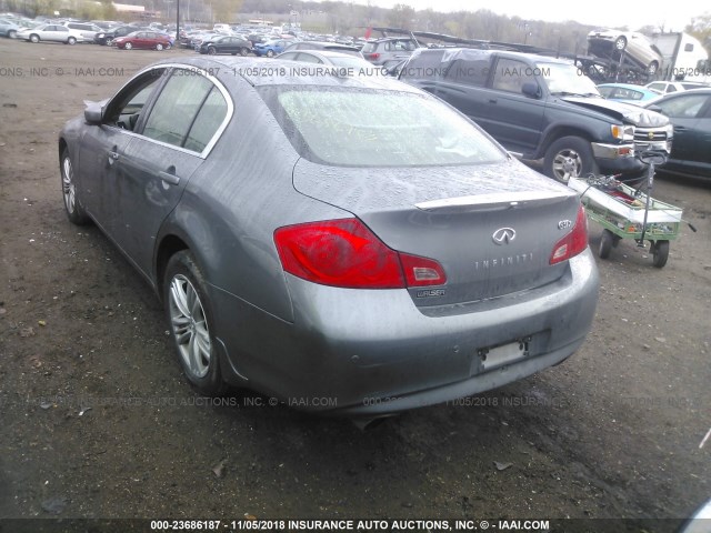 JN1CV6AR9AM457448 - 2010 INFINITI G37 GRAY photo 3