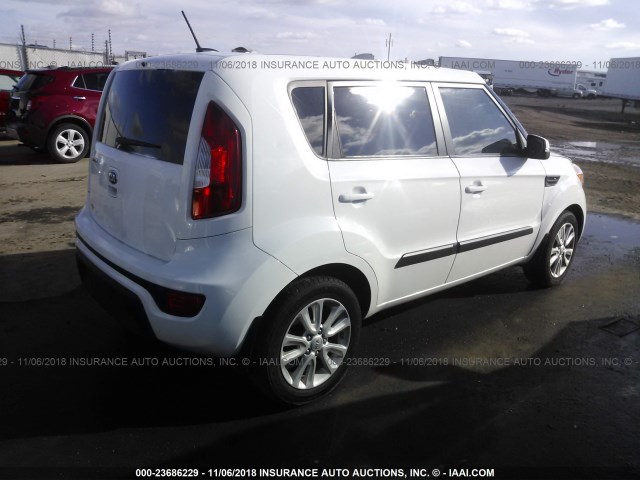 KNDJT2A67D7561836 - 2013 KIA SOUL +/!/SPORT WHITE photo 4