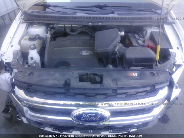 2FMDK3JC9BBB61384 - 2011 FORD EDGE SEL WHITE photo 10