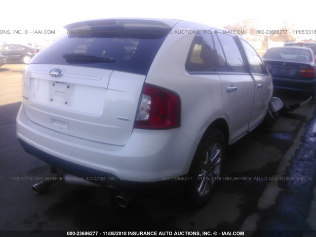 2FMDK3JC9BBB61384 - 2011 FORD EDGE SEL WHITE photo 4