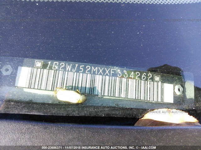 1G2WJ52MXXF334262 - 1999 PONTIAC GRAND PRIX SE ვერცხლისფერი ფოტო 9