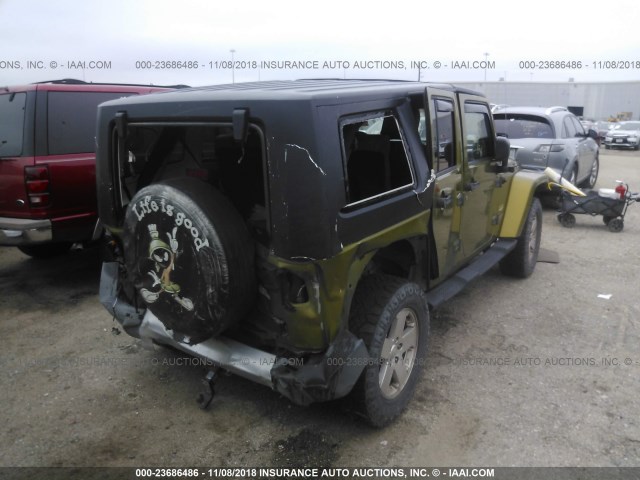 1J4GA59198L573620 - 2008 JEEP WRANGLER UNLIMITE SAHARA GREEN photo 4