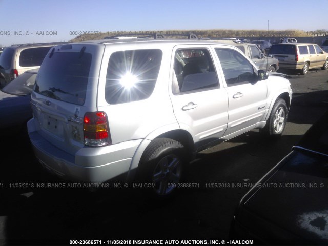 1FMYU95H46KB80053 - 2006 FORD ESCAPE HEV SILVER photo 4