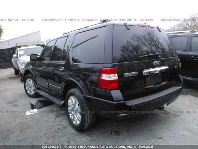 1FMJU2A56BEF12264 - 2011 FORD EXPEDITION LIMITED BLACK photo 3