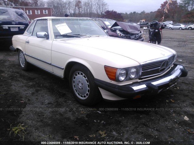 WDBBA48D8GA054606 - 1986 MERCEDES-BENZ 560 SL CREAM photo 1