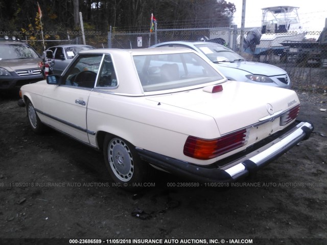 WDBBA48D8GA054606 - 1986 MERCEDES-BENZ 560 SL CREAM photo 3