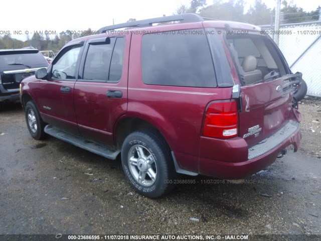 1FMZU63K35UC03133 - 2005 FORD EXPLORER XLT/XLT SPORT/NBX BURGUNDY photo 3