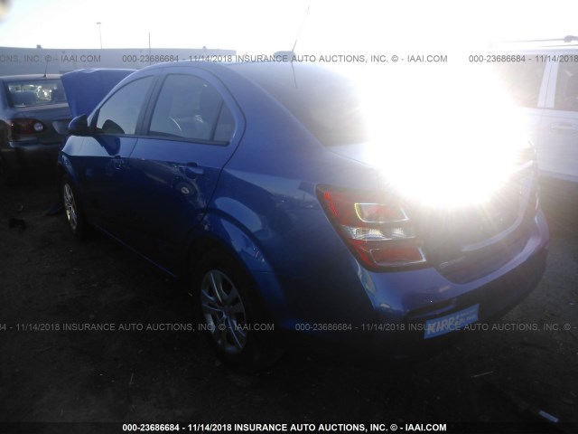 1G1JB5SH5H4142968 - 2017 CHEVROLET SONIC LS 蓝色 照片 3