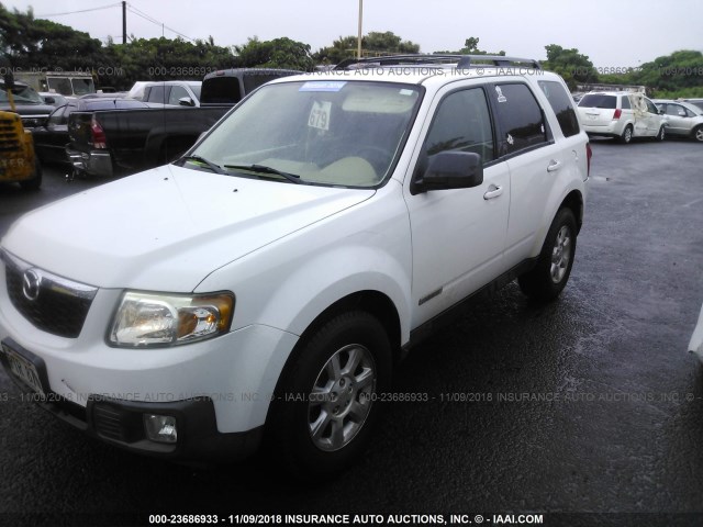 4F2CZ06138KM27272 - 2008 MAZDA TRIBUTE S WHITE photo 2