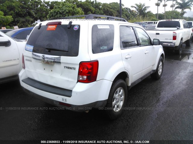 4F2CZ06138KM27272 - 2008 MAZDA TRIBUTE S WHITE photo 4