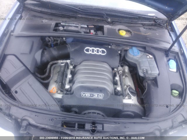 WAULT68E52A247693 - 2002 AUDI A4 3.0 QUATTRO BLUE photo 10