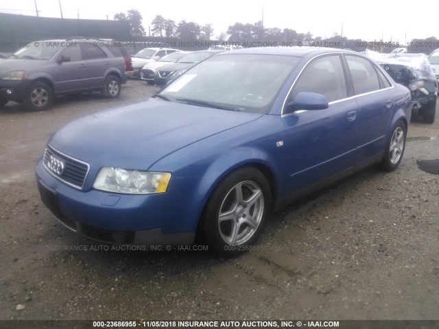 WAULT68E52A247693 - 2002 AUDI A4 3.0 QUATTRO BLUE photo 2