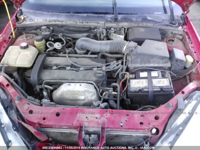 3FAFP31302R191542 - 2002 FORD FOCUS ZX3 RED photo 10