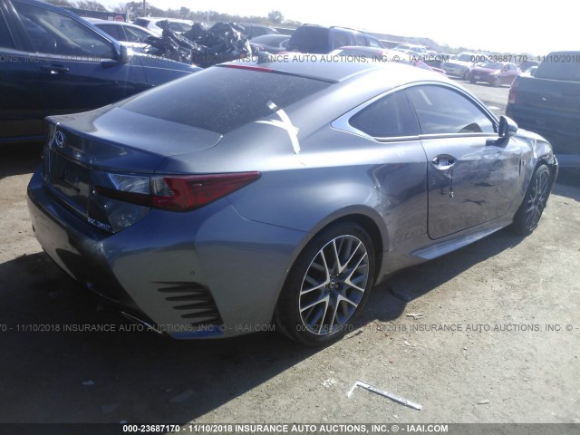 JTHHE5BC1G5014543 - 2016 LEXUS RC 350 GRAY photo 4