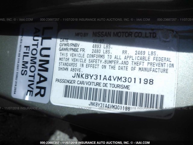 JNKBY31A4VM301198 - 1997 INFINITI Q45 T GRAY photo 9